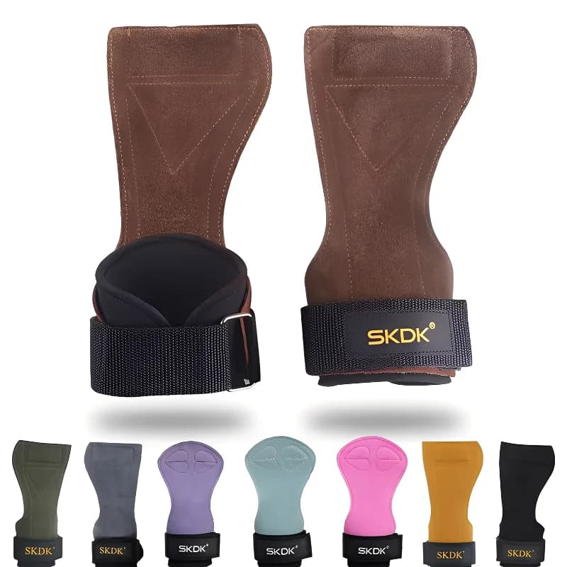 قفازات رياضية من جلد البقر، مقابض مضادة للانزلاق، حزام طاقة للوزن، وسادات رفع الرفع، تمرين كروسفيت للياقة البدنية، حماية راحة اليد