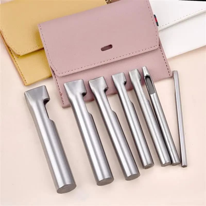 الجلود مستطيل حزام ثقب الناخس البيضاوي ثقب حزام حزام (استيك) ساعة اللكمات المسطحة الثقيلة الجوف لكمة DIY بها بنفسك أدوات الجلود الحرفية - 2