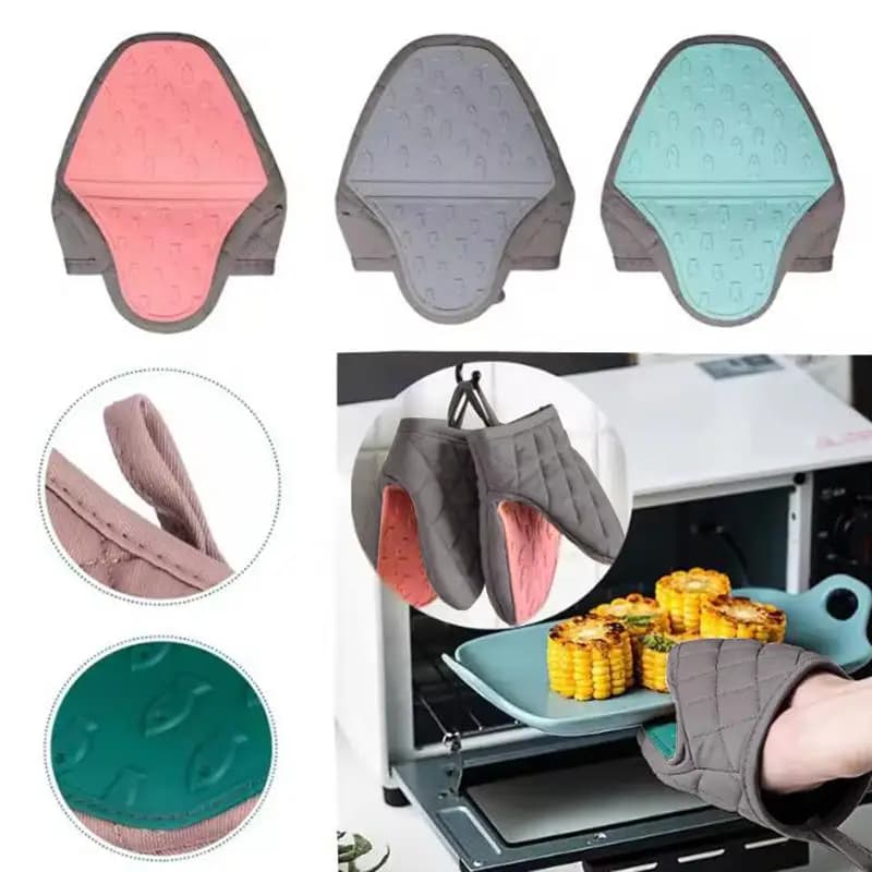 1PC Silicone Anti-scalding Oven Gloves Mitts Potholder Kitchen Silicone Gloves Tray Dish Bowl Holder Oven Handschoen Hand Clip - 2