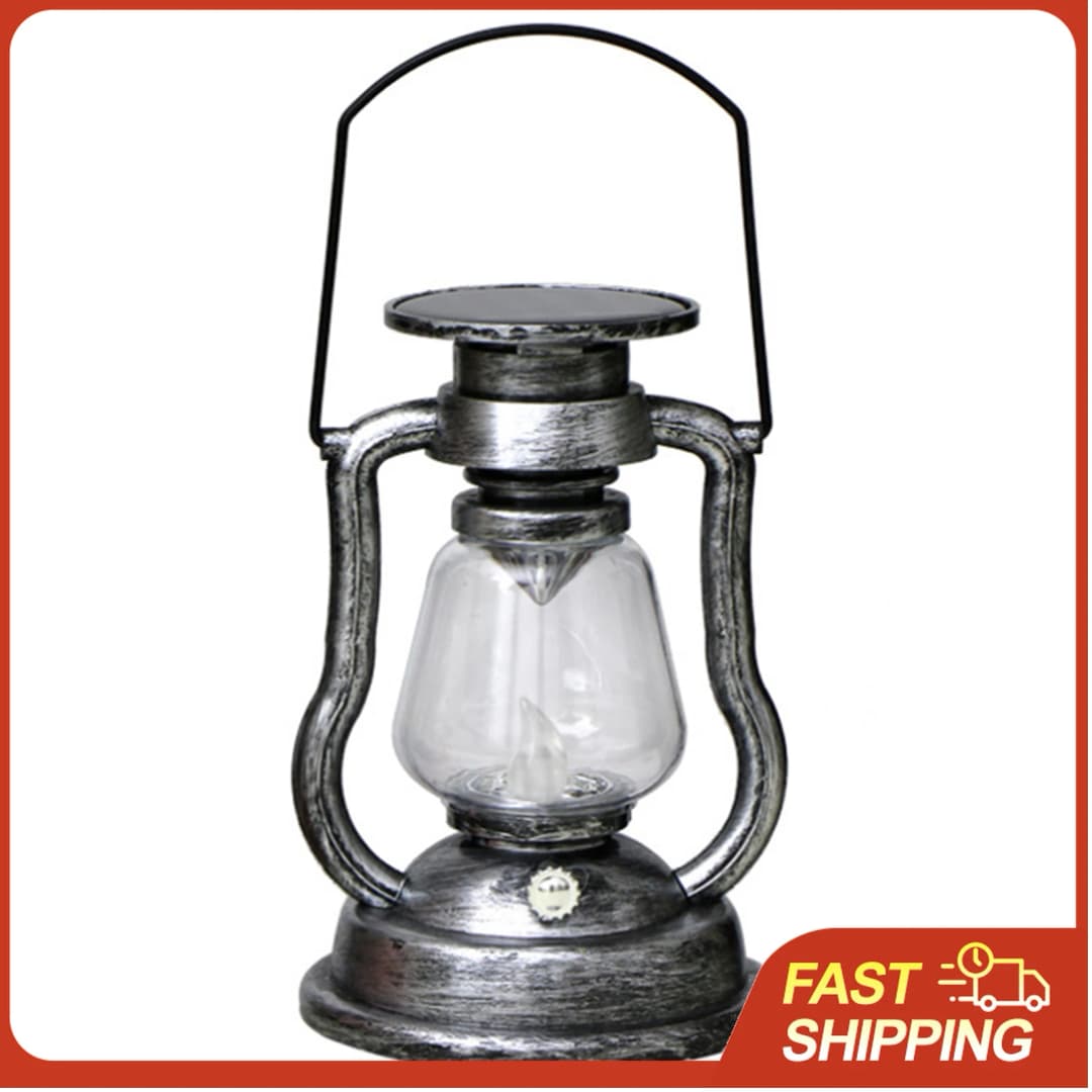 فانوس شمسي معلق على شكل شمعة بإضاءة LED متموجة بدون لهب - إضاءة خارجية للفناء والحديقة