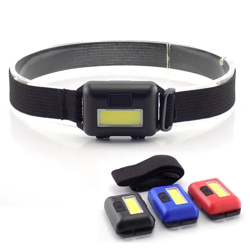 كشافات COB صغيرة صغيرة AAA بطارية رئيس ضوء مصباح الشعلة امب أمامي المصباح فانوس hoofdlamp الصيد لون عشوائي - 3