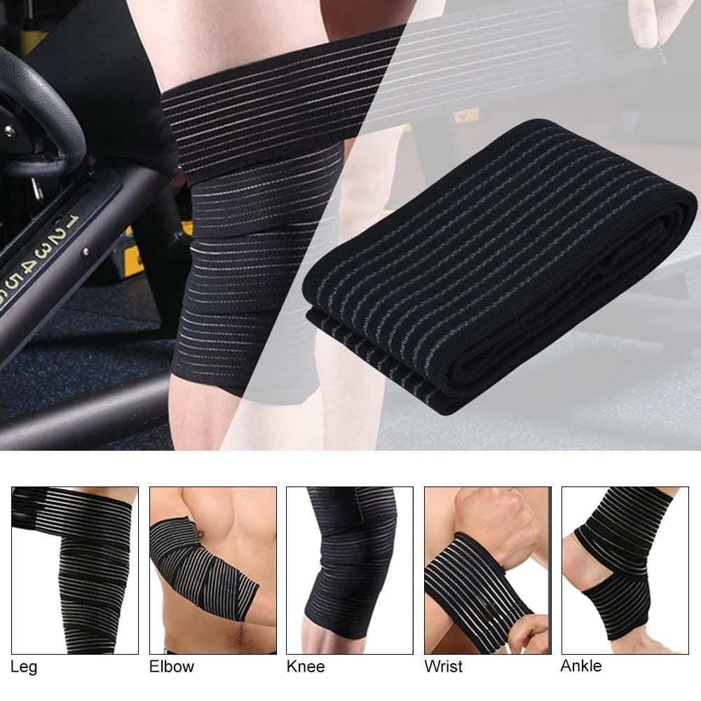 TIKE Elastic Breathable Wrap Ankle Support Brace Compression Knee Elbow Wrist Ankle Hand Support Wrap Gym Sports Bandage Strap - 2