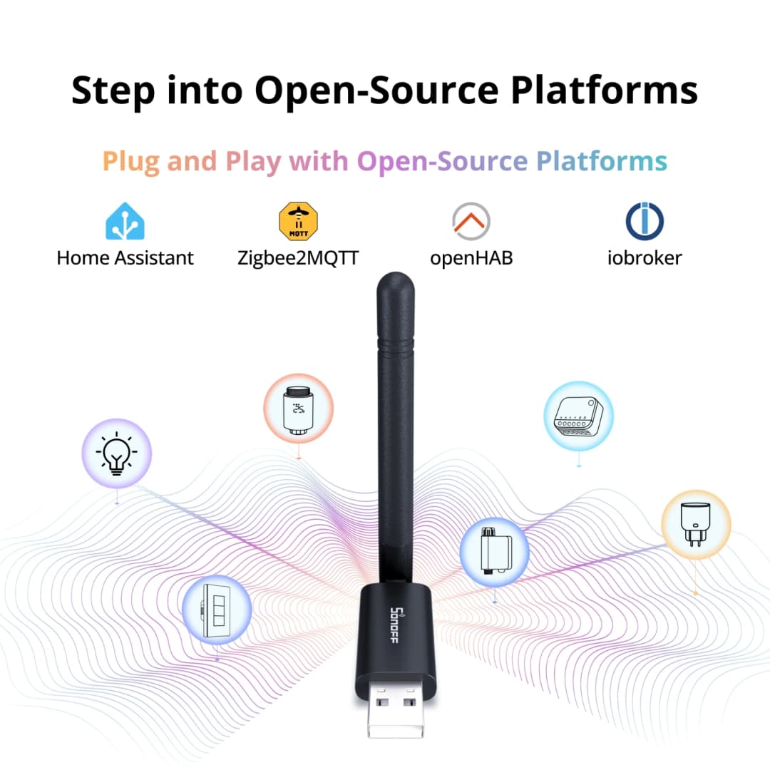 سونوف Dongle Lite MG21 محول زيجبي/ثرد USB Dongle-LMG21 شريحة EFR32MG21 توافق واسع مع المنصات يعمل مع Zigbee2MQTT OpenHAB - 3