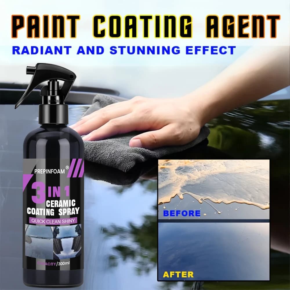 3 in 1 Car Ceramic Liquid Coating Spray Nano Crystal Hydrophobic Layer Polishing Agent High Gloss Paint Protection Wax Car Care - 2