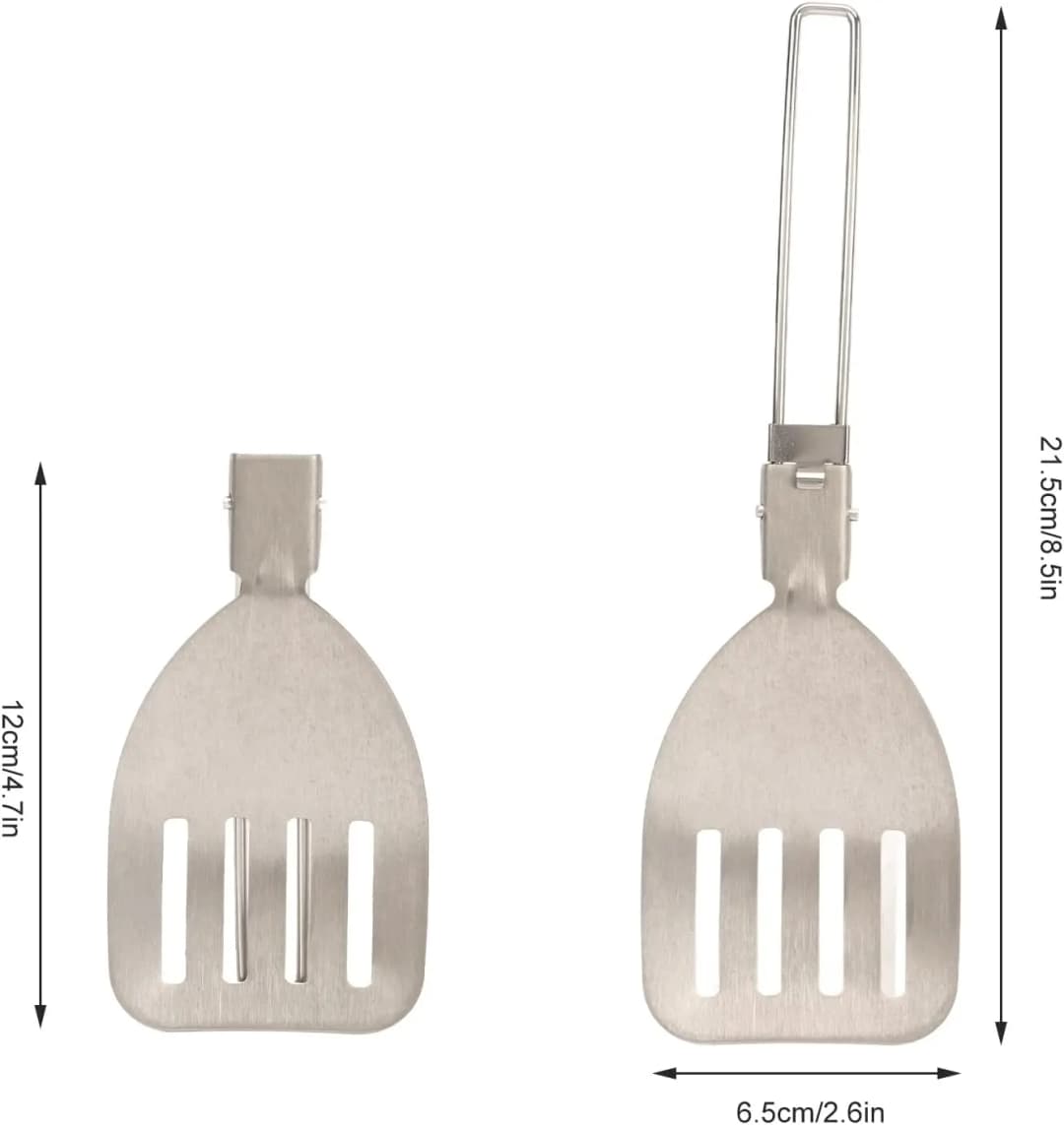 Folding Spatula Spoon Shovel Food Turner Portable 304 StainlessSteel Outdoor Camping BBQ Cooking Tableware Picnic Supplies ﻿ - 6