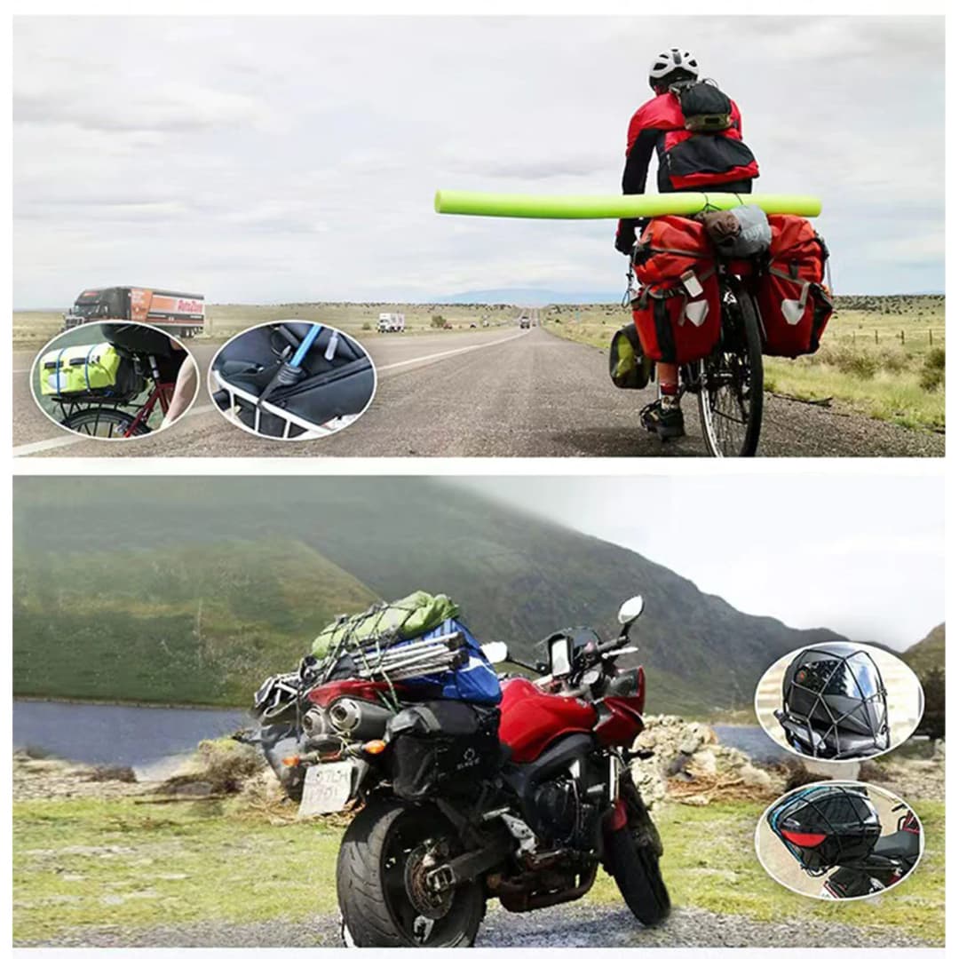 حبال مطاطية قوية مع خطافات، حبل أمتعة مع كارابينر، حبال ربط الأمتعة، إكسسوارات تخييم - 5