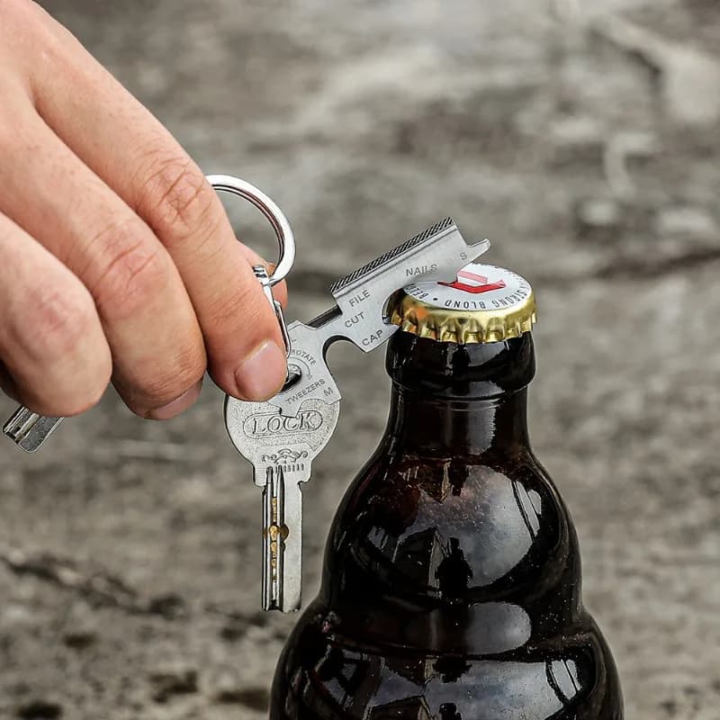 Carabiner gear 8 tool in 1 key ring quickdraw multi multitool multipurpose pocket gadget edc keychain keytool multifunction - 3