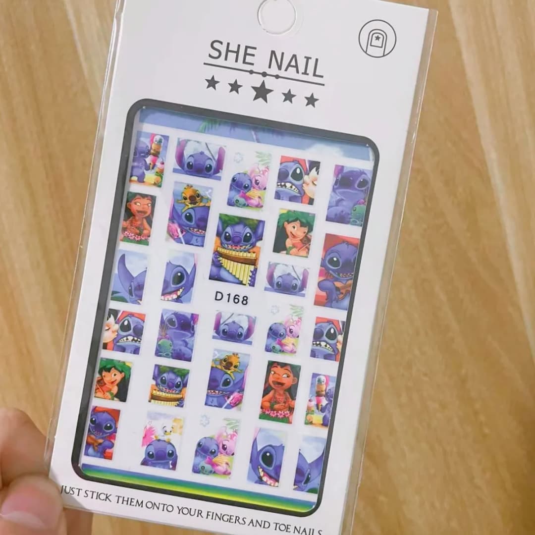 ملصقات أظافر ليلو وستيتش ملصقات أنمي زخارف أظافر رسوم متحركة ملحقات أظافر للمناكير - 2