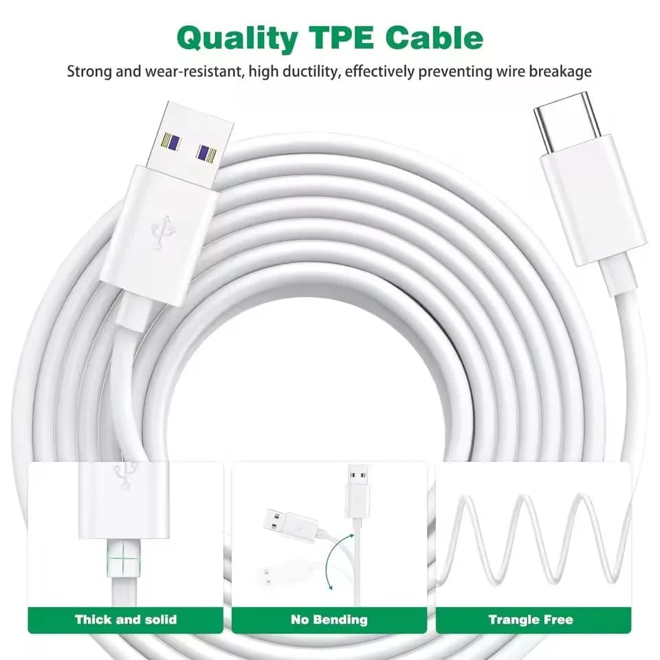 1/3/5/8/10M Micro USB C Cable Long Power Extension Cord for Xiaomi Mi Camera Laptop Security Cameras Type C to C Charging Wire - 5