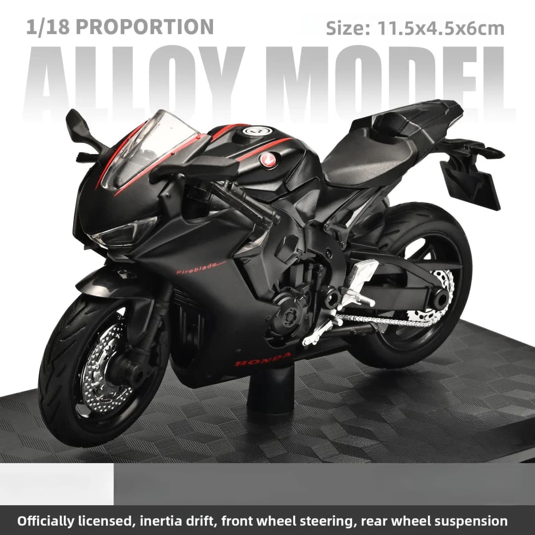1:18 هايابوسا R1 GSX1000R CBR 1000RR نموذج دراجة نارية مع امتصاص الصدمات للطرق الوعرة، لعبة سيارات - 3