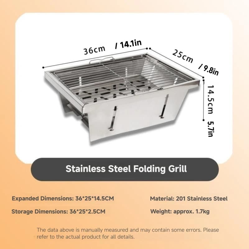 شواية باربيكيو قابلة للطي من WESTTUNE IGT، تعمل بالفحم والحطب، محمولة مع رف شواء من الفولاذ المقاوم للصدأ، مثالية للتخييم والنزهات - 4