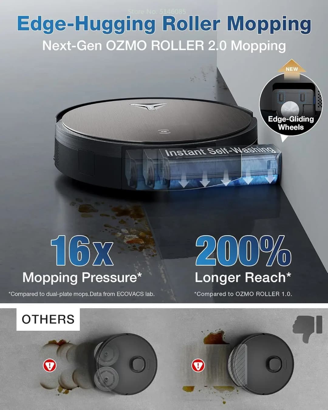 ECOVACS DEEBOT X11 Cyclone Robot Vacuum PowerBoost Charging 19500Pa  Suction Bagless OMNICYCLONE Station Chinese Version - 3