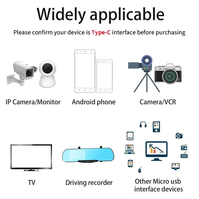 كابل شحن طويل للغاية من النوع C مناسب لمراقبة طابعة مسجل القيادة USB سلك طاقة ممتد 3M 5M 10M - 4