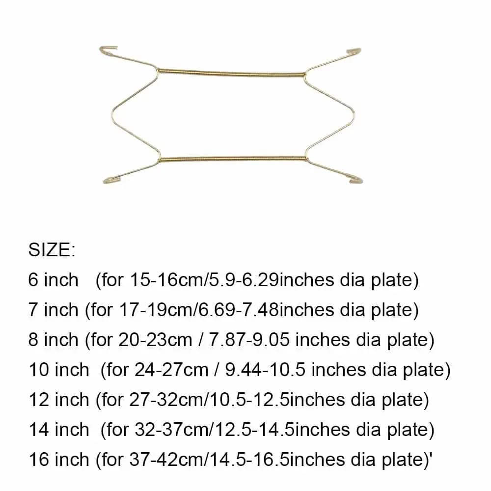 6/7/8/10/12/14/16 Inch Home Decor Wall Display Fixed Dish Plate Dish Hanger Decoration Crafts Dish Spring Holder Securing clip - 6