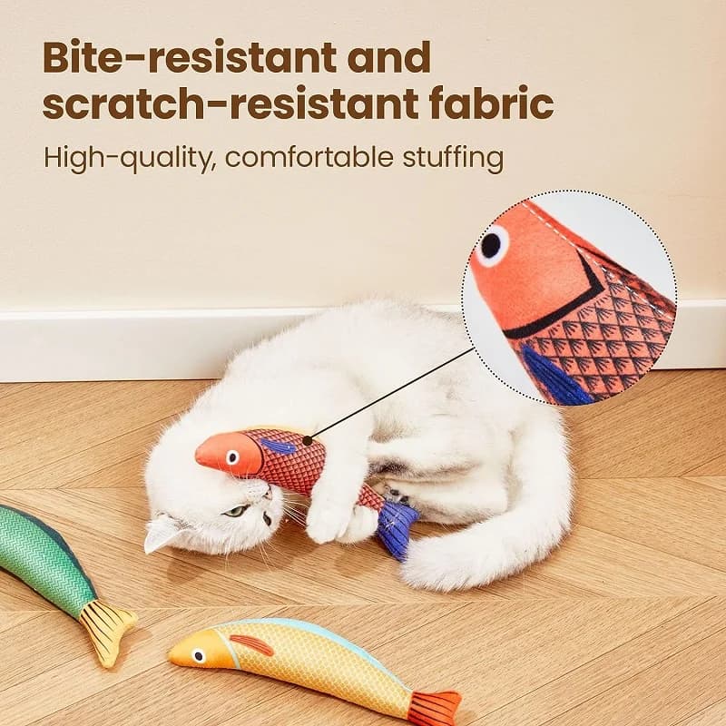 Cat Toy Catnip 3D Simulation Fish Goldfish Kitten Toys Pillowfish Interactive Sounding Cat Chew Bite Plush Toys Cat Supplies - 6