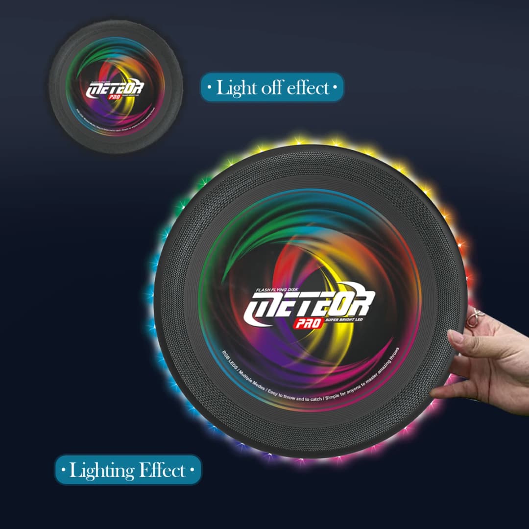 قرص طائر LED، ألعاب ترفيهية خارجية ملونة من Noctilucence، تغييرات إضاءة مختلفة، هدايا ألعاب رياضية خفيفة الوزن وممتعة - 4