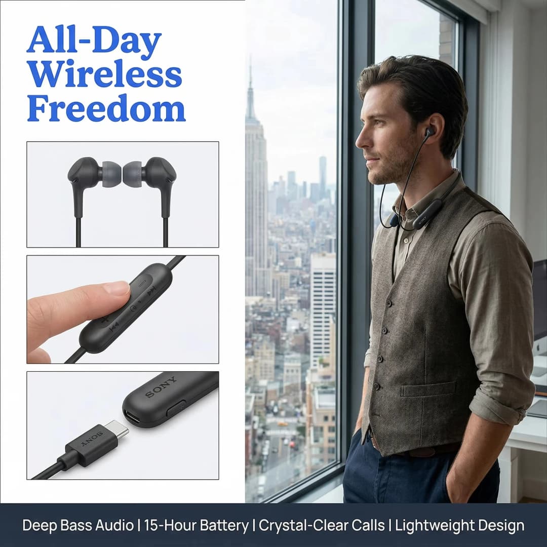 Sony WI-XB400 Powerful Bass Neck Hanging Bluetooth Earphones Deep Bass Wireless Stereo Call Clear and Long lasting Battery Life - 2