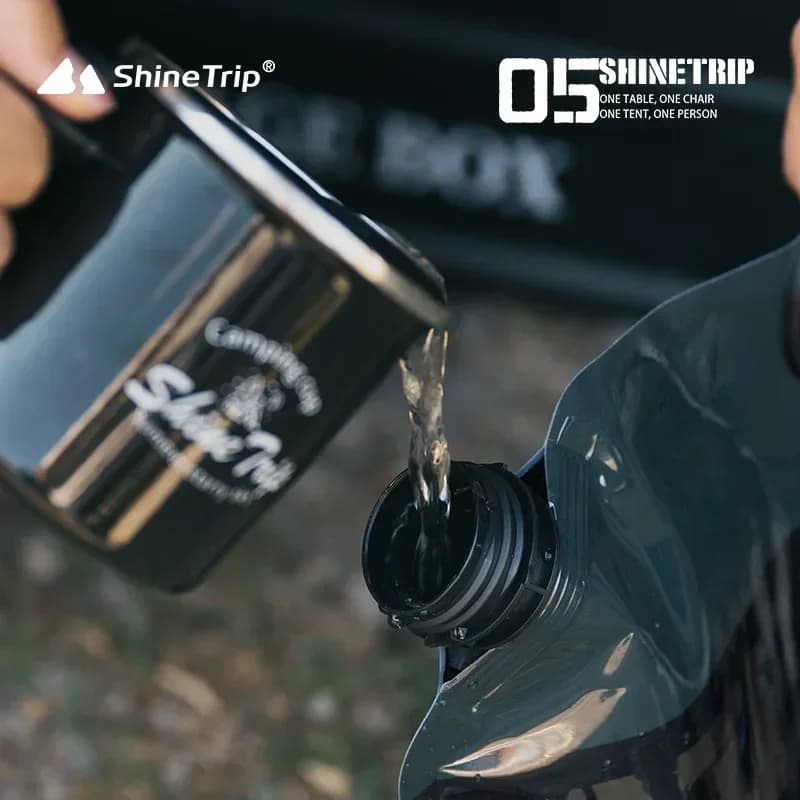 حقيبة ماء تخييم ShineTrip 8 لتر، حاوية ماء محمولة متعددة الاستخدامات، كيس قابل للطي مع صنبور، أدوات خارجية - 3