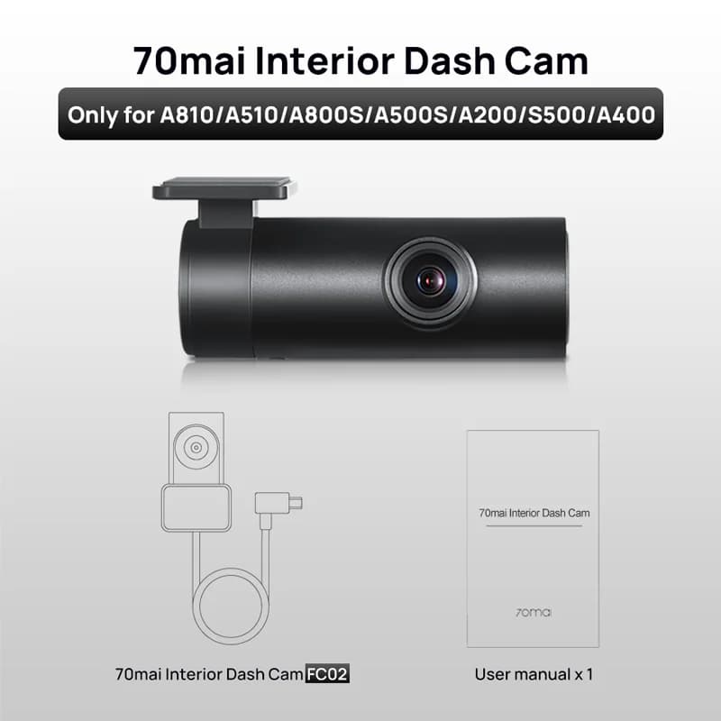 70mai Rear Cam RC06 RC11 RC12 RC14 RC22 RC24 RC41 Interior Cam FC02 for A800S A810 A800SE A810S 70mai A510 A200 A500S Omni X800 - 3