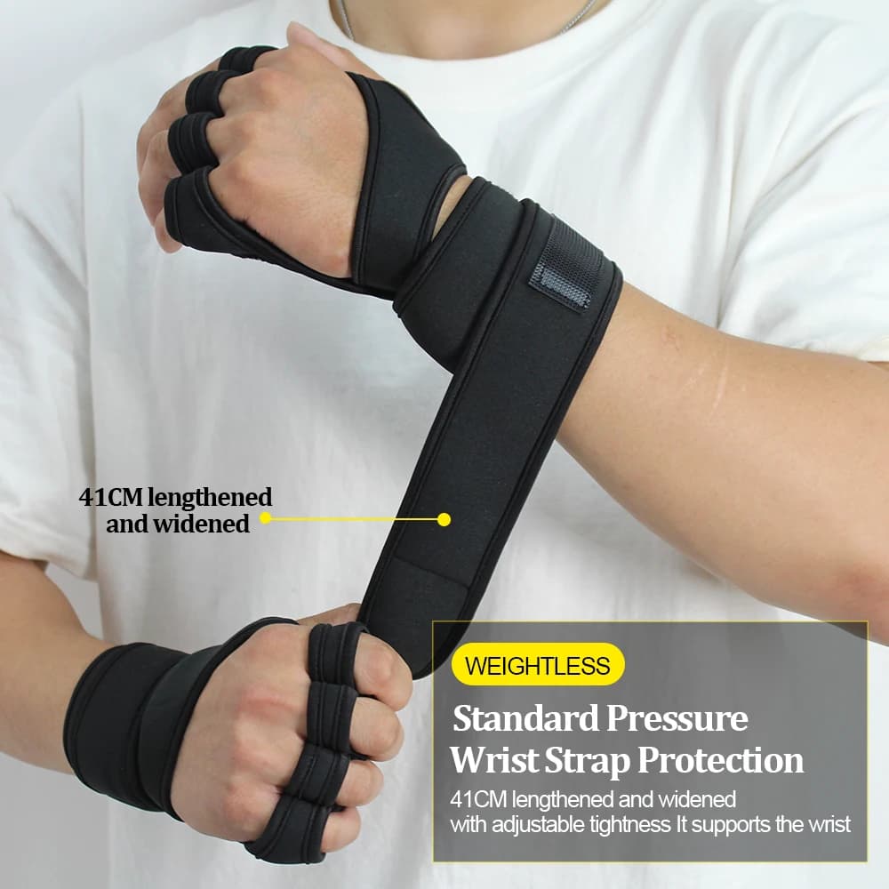 Gym Gloves with Wrist Wrap, Full Protection, Super Breathable Weight Lifting Workout Gloves Exercise Cross Training Cycling - 4