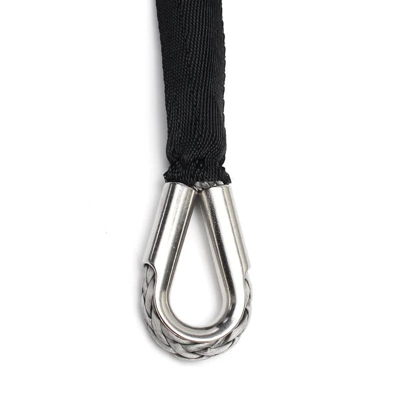 2/5 بوصة × 100 قدم 23000 رطل حبل رافعة اصطناعي للسيارة كابل استرداد رمادي 4WD ATV حبل واجب ثقيل ملفوف في حلقة 10 مم × 30 م - 5