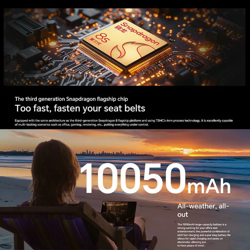 Honor MagicPad 2 بشاشة 12.3 بوصة، واي فاي، معالج Snapdragon 8s Gen 3، شاشة OLED بمعدل تحديث 144 هرتز، بطارية 10050 مللي أمبير - 4