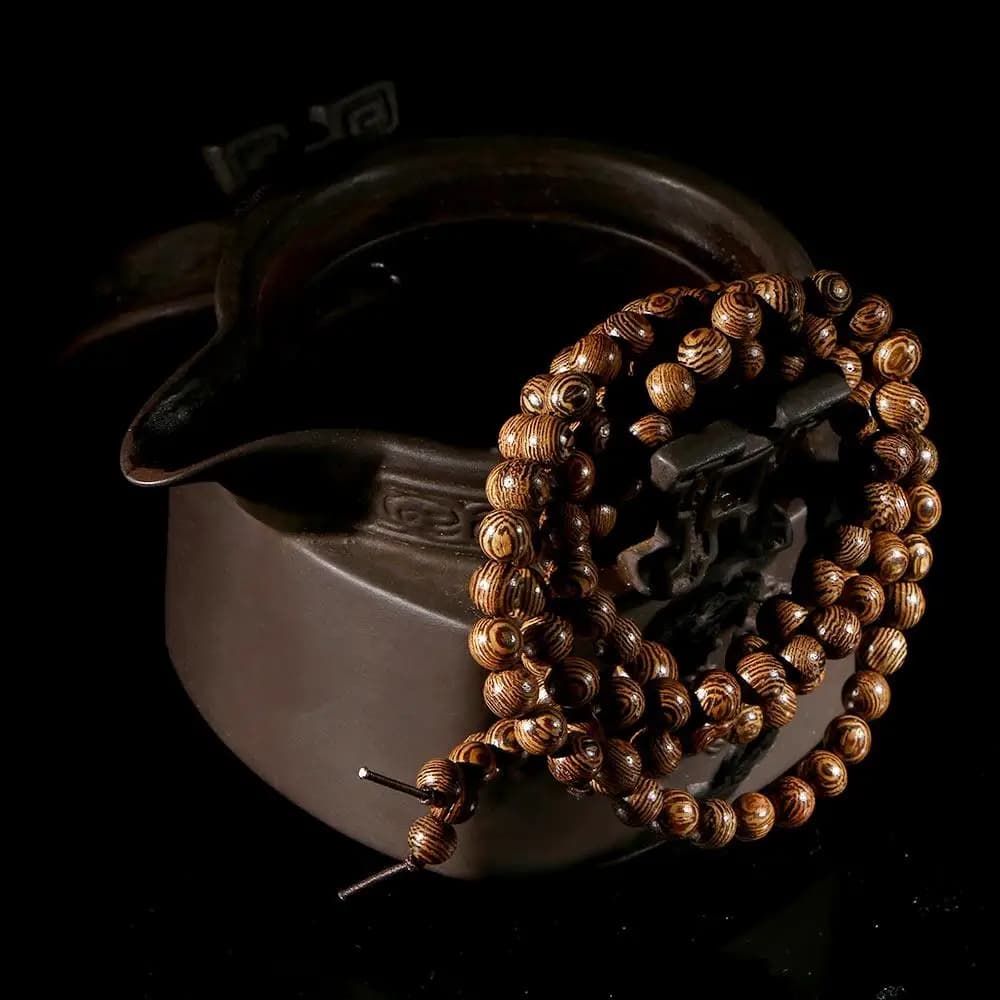 NEW Fashion Bangle Jewelry Wooden Wenge Tibetan Buddhist Mala Bracelet Rosary Prayer Beads Buddha - 3