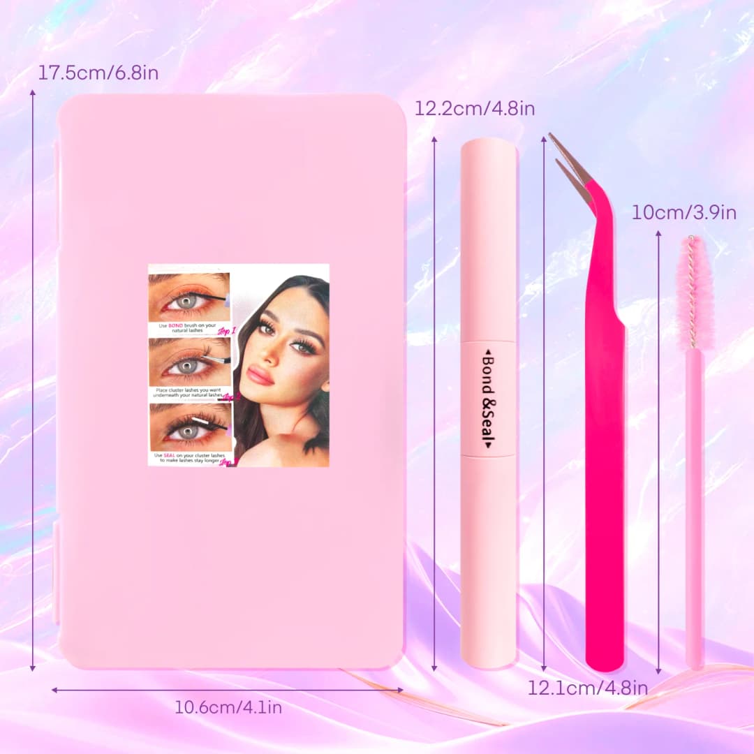 720/200pcs eyelash Extension Kit Fluffy Eyelash Extension kit with Lash Bond and Seal Lash Tweezers Thick Lash Clusters Wispy - 5