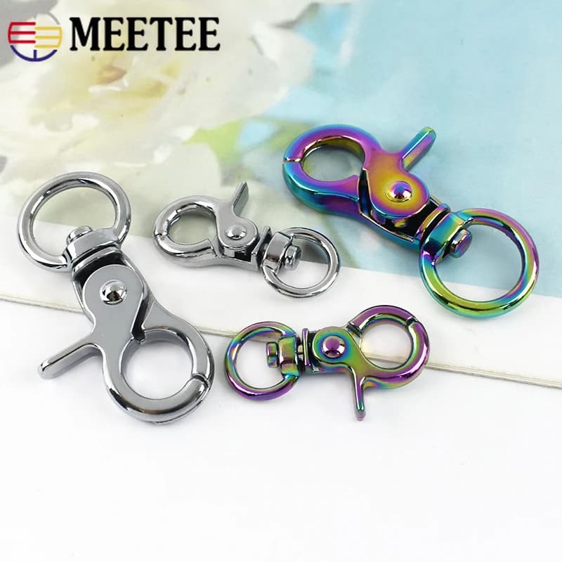 5-20Pcs 10/13mm Metal Keychain with Lobster Clasp for Bag Luggage Strap Swivel Hook Clip Pet Leash Carabiner Belt Accessories - 2