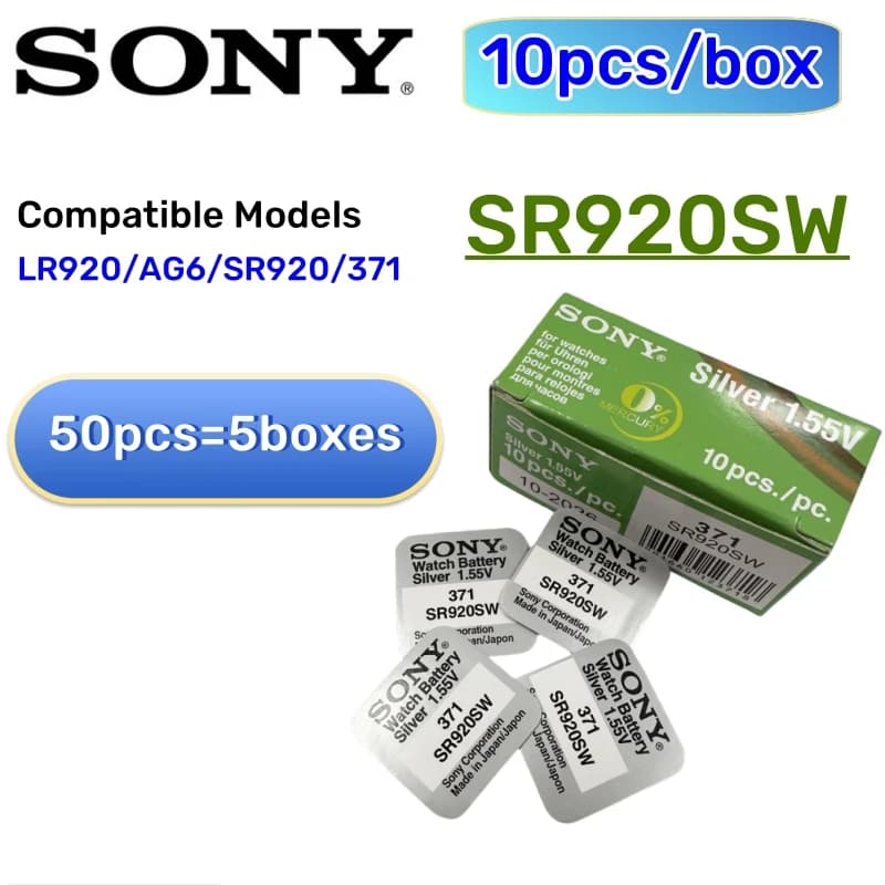 50PCS SR920SW Original SONY AG6 371 LR920 sr920 171 370 L921 LR69 SR920 Button Batteries For Watch Toys Remote Cell Coin - 2