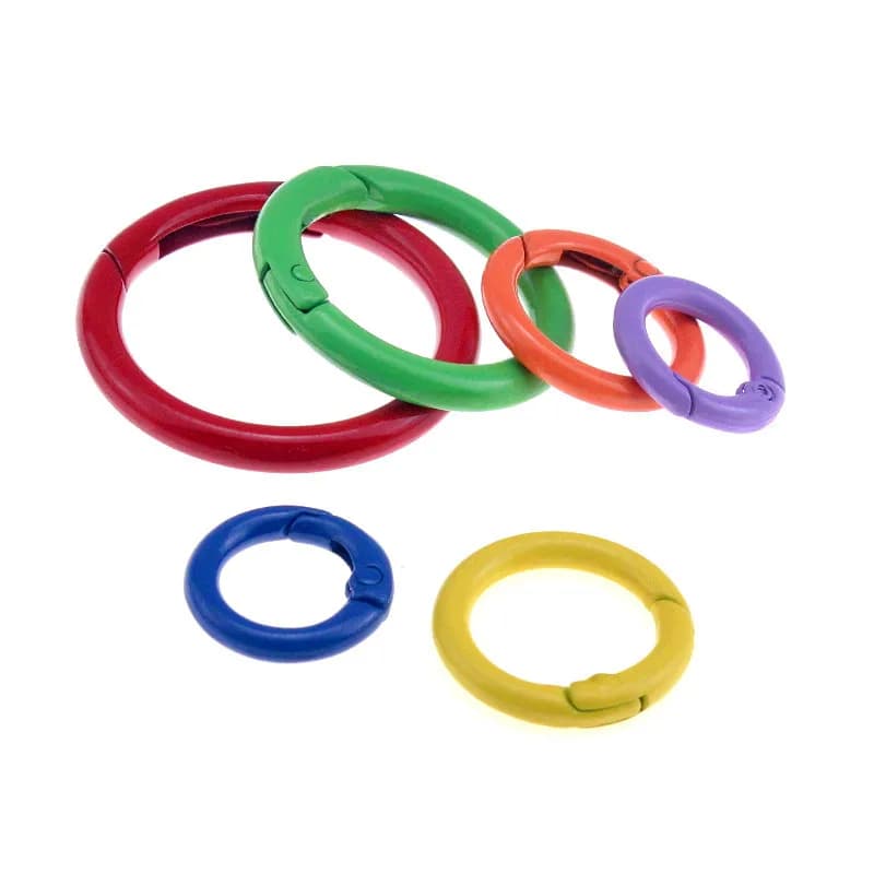 2-14 قطعة المعادن يا خاتم الربيع المشابك قابلة للفتح حلقة تسلق مستديرة المفاتيح حقيبة مقاطع هوك سلسلة الكلاب أبازيم موصل DIY بها بنفسك اكسسوارات - 3