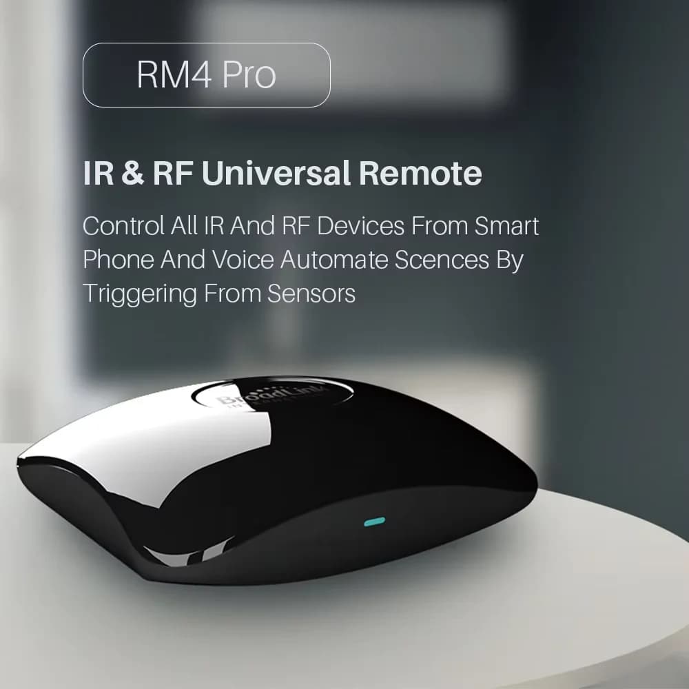 Broadlink RM4 PRO مع قابس EU/UK/US تحكم عن بعد عالمي بالأشعة تحت الحمراء RF WiFi مركز أتمتة منزلية ذكية متوافق مع TV وAC ومروحة