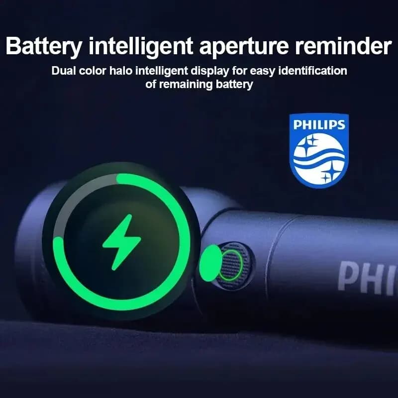 Philips 6168 Optical Zoom Flashlight Type-C Portable Flashlight With 4 Lighting Modes For Self Defense Camping Torch Light - 3
