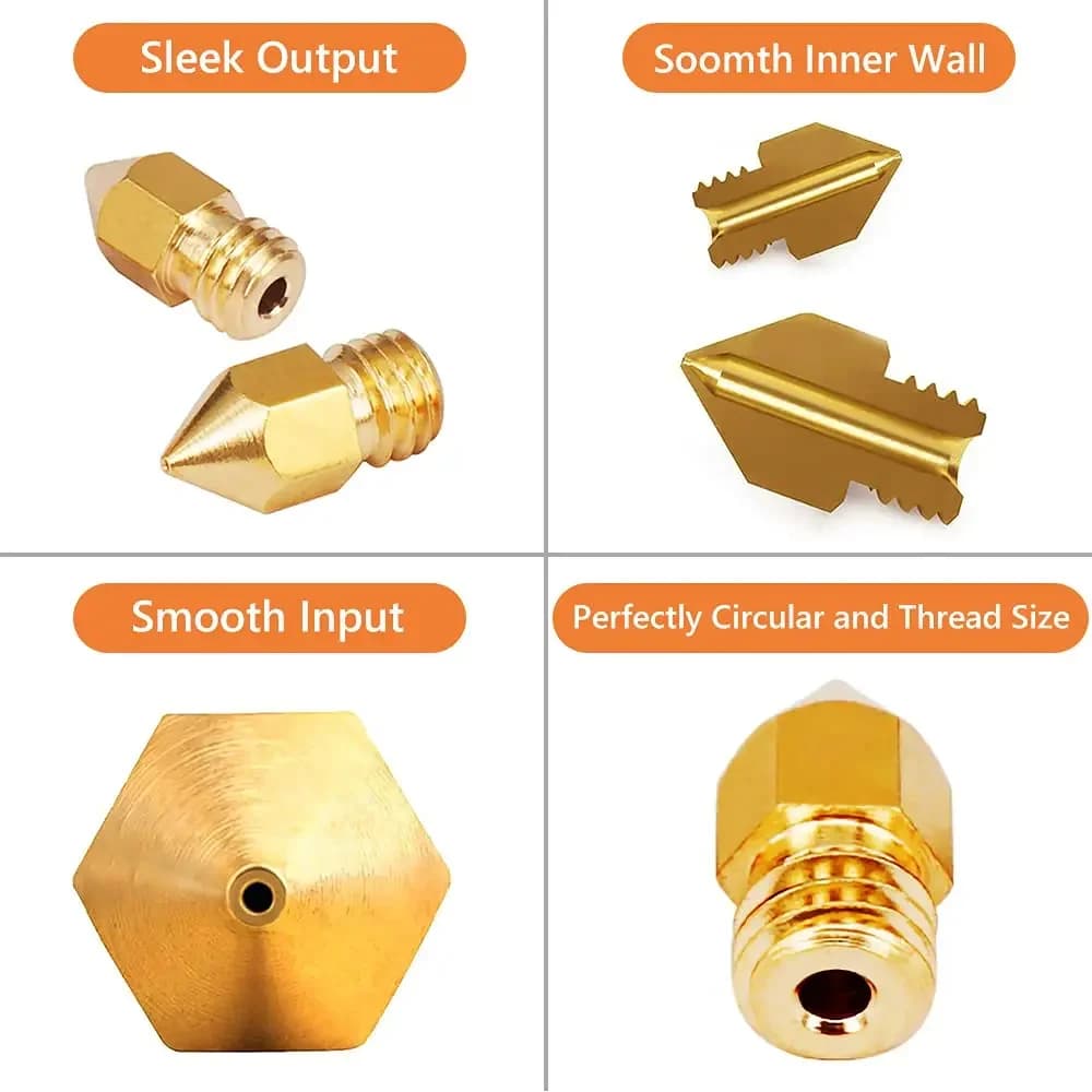 Creality 3D Printer Nozzle 0.2/0.3/0.4/0.5/0.6/0.8mm Hotend Extruder Nozzles for Ender-3 Serie/Ender 5 Serie/CR-6 SE 3D Printer - 6
