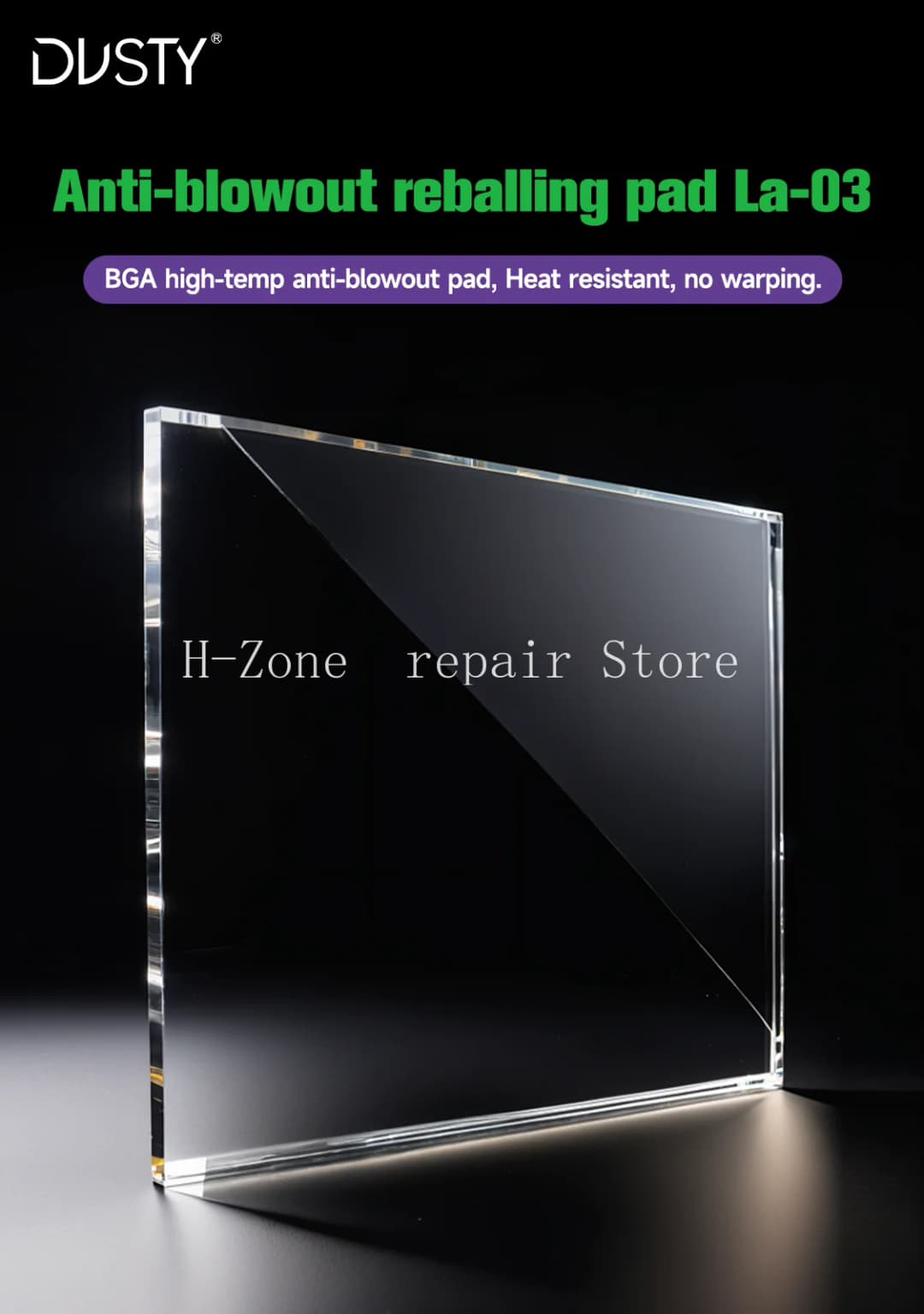 داستي LA-03 حشية قصدير مقاومة للانفجار زجاج حماية أبيض يمنع انفجار كرات القصدير أداة إصلاح لحام BGA للهاتف - 2