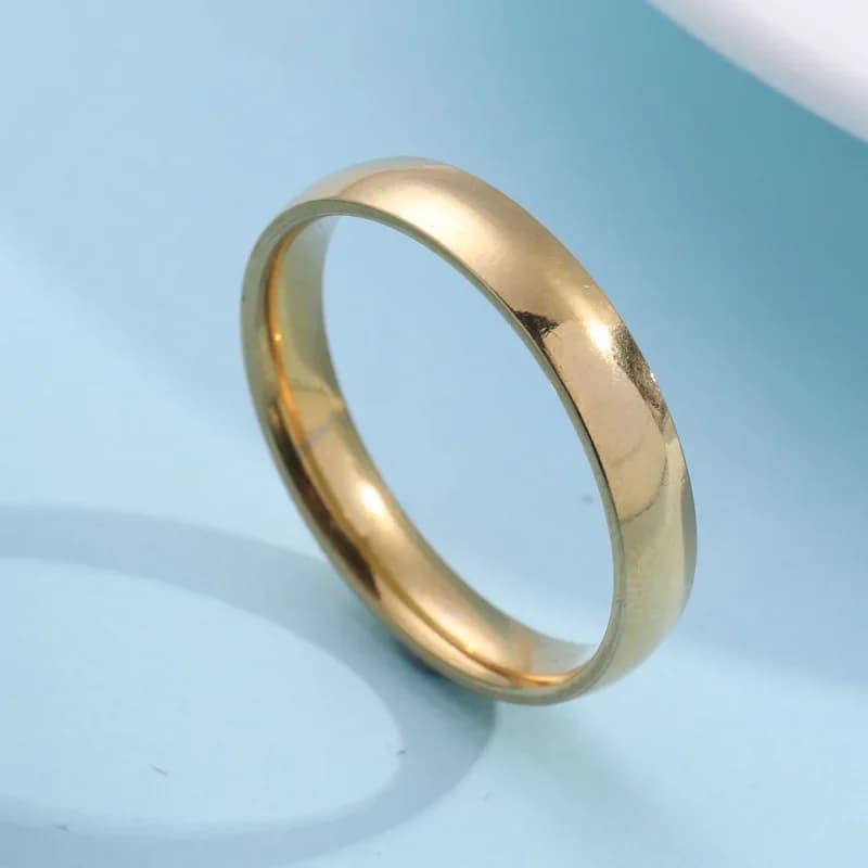 Classic 4mm Curved Stainless Steel Couple Ring Charm Men Women Titanium Steel Rings Best Party Gift Jewelry - 4