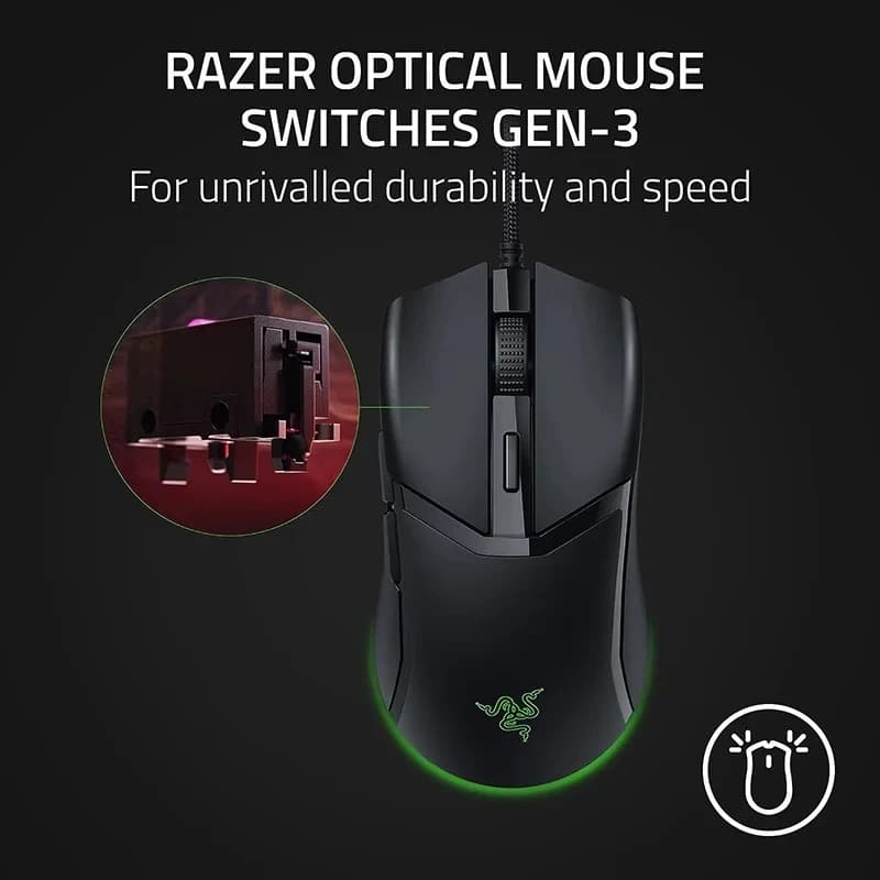 Original New Razer Cobra 58g Lightweight Wired Gaming Mouse Optical Mouse Switches Esports Game RGB Illusion Light Mini for PC - 4