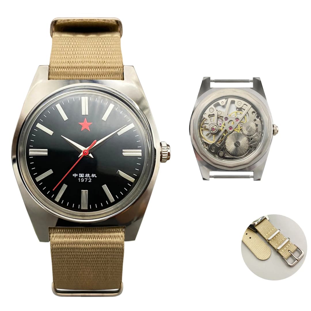 Men's mechanical watch 36MM men's watch Stainless steel watch 7120 Manual winding mechanical watch - 6