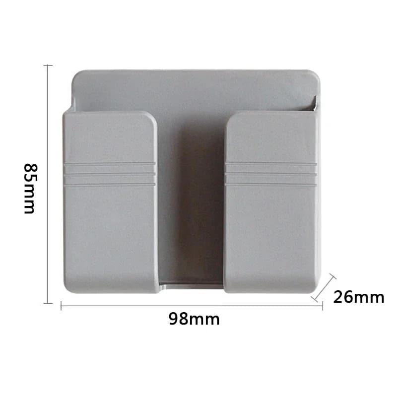 رف تخزين حائطي مع خطاف تعليق عالي الجودة من مادة ABS - حامل شاحن هاتف وجهاز تحكم عن بعد، منظم مطبخ منزلي - 2