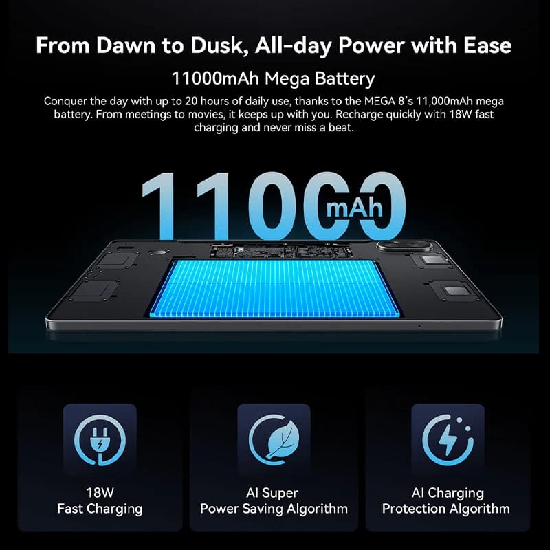 【World premiere】Blackview MEGA 8 Tablet 13 inch FHD+ 90Hz Display 11000mAh  AI Android 15 50Mp Camera 4 BOX Speakers 4G Pad PC - 4