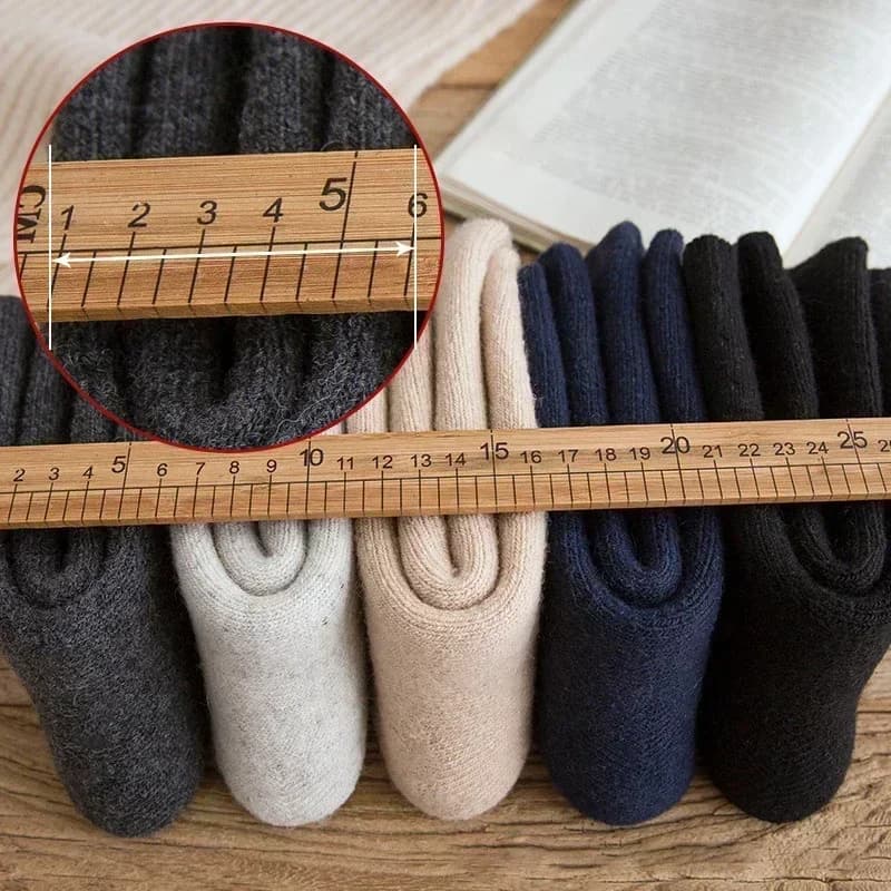 3 Pairs Men Women Wool Socks Couples Solid Winter Snow Chrismas Gift Thermal Cashmere Marino Thickened Fleece Terry Loop socks - 5
