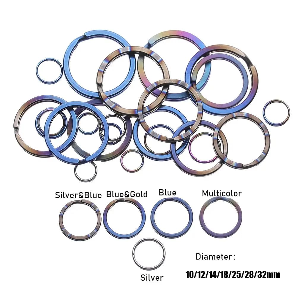 1/2pcs Titanium Alloy EDC Key Chain Outdoor Portable Keyring Buckle Key Ring Circle Clip Key Holder Camping Travel Hanging Tool - 6