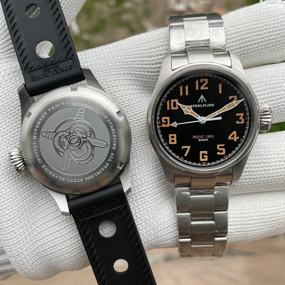ساعة يد كوارتز STEELFLIER الرسمية SF740V، إضاءة Super C3، مقاومة للماء حتى 200 متر، حركة صامتة VH31، ساعة أعمال عصرية للرجال - 4