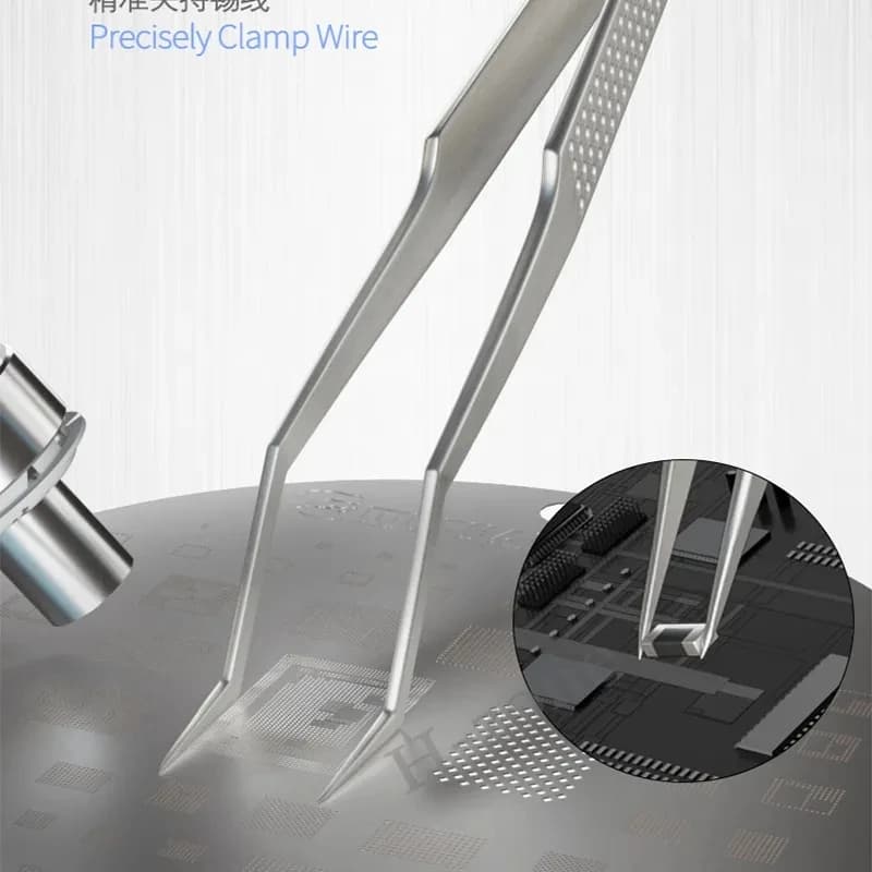 ملقط ميكانيك Aax-17 ثلاثي الأبعاد عالي الدقة خط طيران ملقط فائق الصلابة للحام وإصلاح رقائق IC الدقيقة - 2