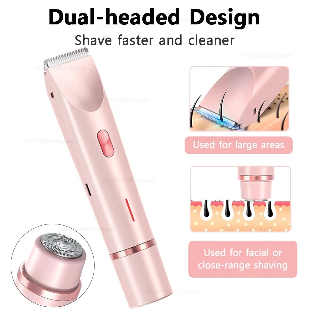 Electric Shaver for Woman Bikini Trimmer for Women Dual Head Electric Razor Waterproof Painless Bikini Shaver Pubic Hair Trimmer - 3