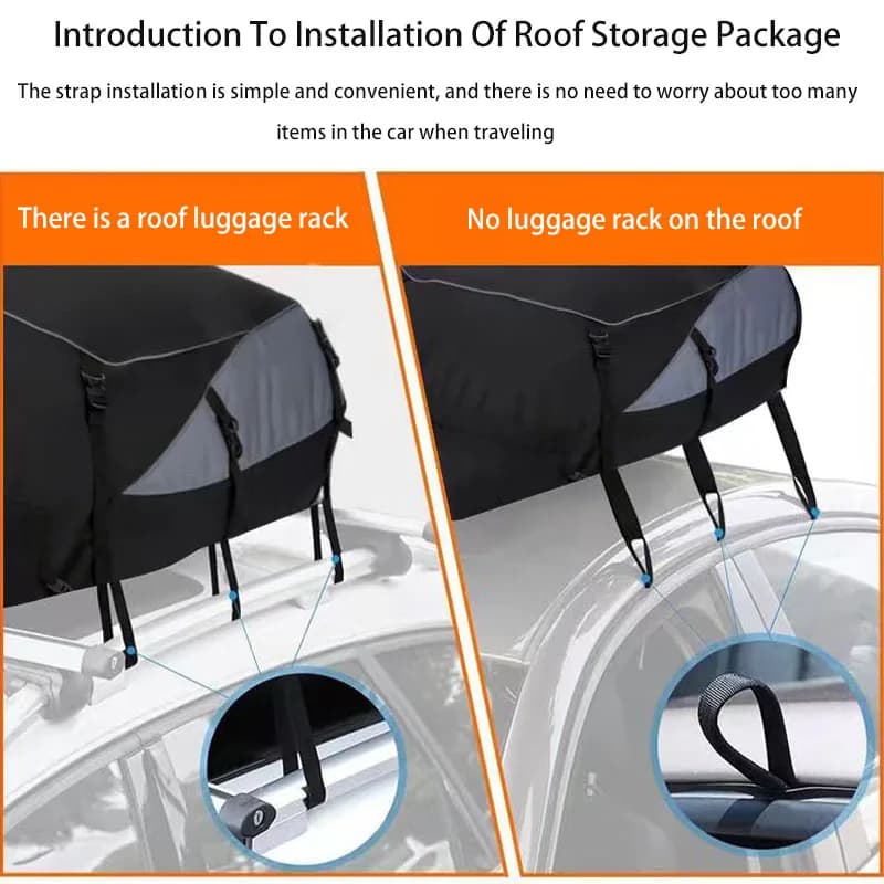 Car Cargo Roof Bag Waterproof Auto Rooftop Luggage Carrier Storage Bag 600D Oxford Car SUV Van Foldable Roofs Bags - 4