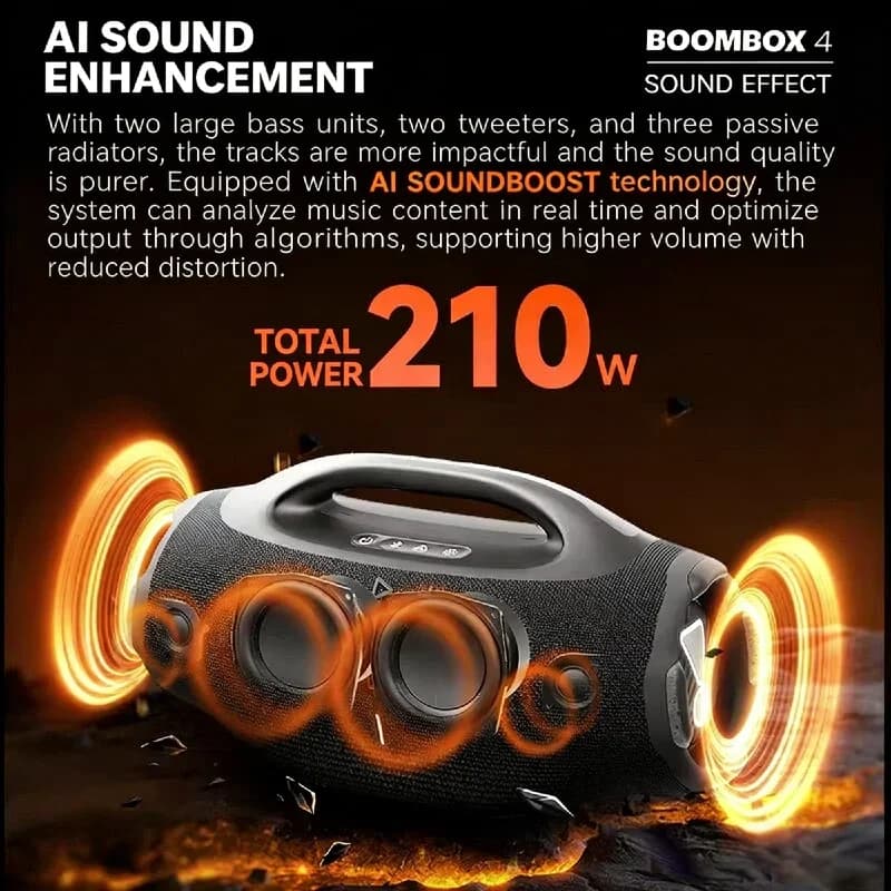 Original JBL Boombox 4 Wireless Speaker IP68 Waterproof Dustproof AI Sound Boost 34H Battery Bluetooth 5.4 Auracast Outdoor HOT - 4