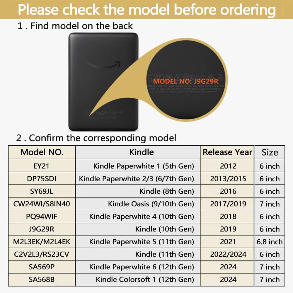 Case for Kindle 2024 2022 2021 Paperwhite Colorsoft 1 2 3 5 6 10th 11th 12th Generation 6 6.8 7 Inch Magnetic Pouch Cover Shell - 2