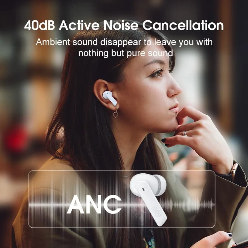 QCY HT05 Melobuds ANC Wireless Earbuds 40dB Multi-Mode ANC 6 Mics AI-Enhanced Calls Bluetooth 5.2 Earphones Transparency 30H - 2