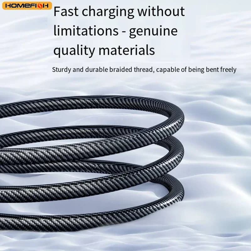 HOMEFISH 60W USB-C Super Fast Charging Cable with Digital Display, Braided Anti-Fracture Wire, Compatible with Type-C Devices - 3